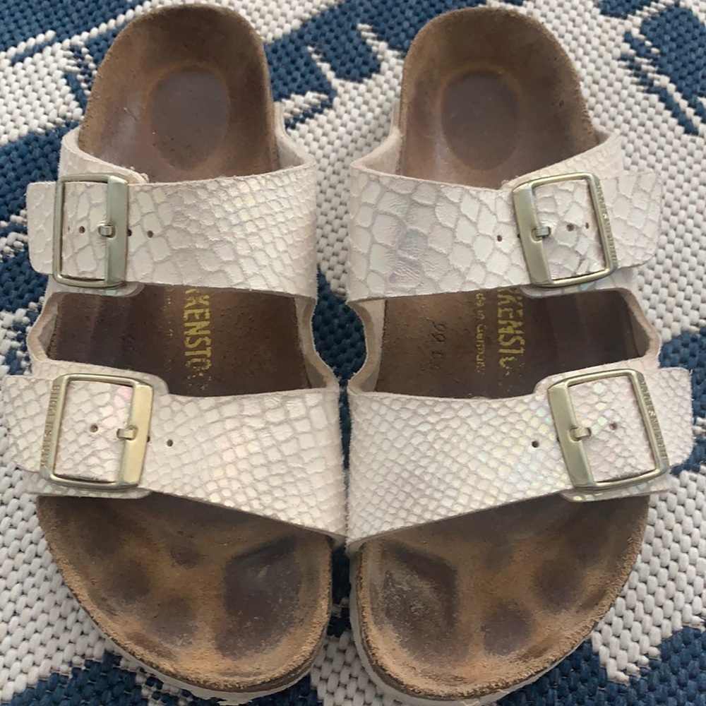 Iridescent Birkenstock in a size 39